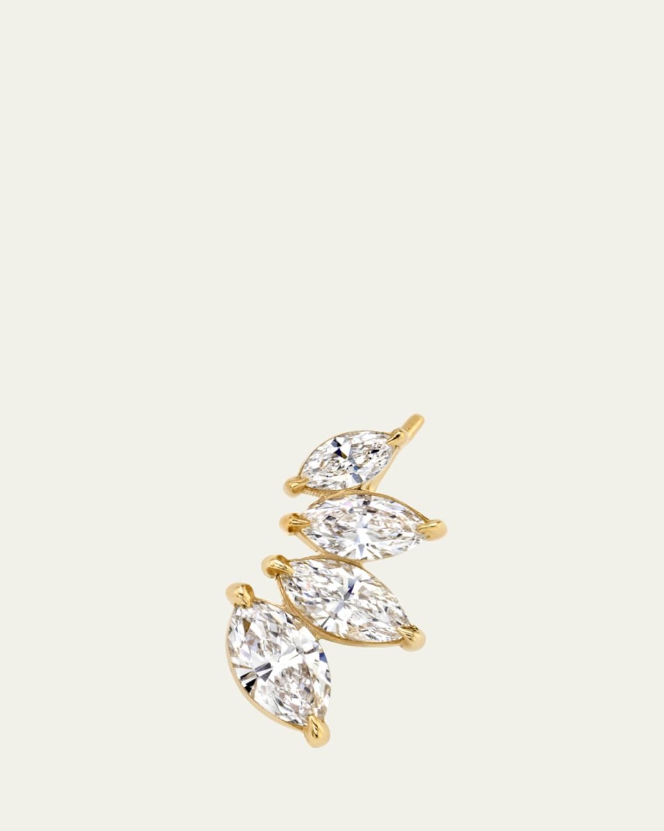 14K Gold 4-Stone Marquise Lab Grown Diamond Ear Climber, Single